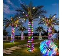Suyoo Guirlande lumineuse solaire extérieur étanche LED pour corde de lumières de Noël 12 m/39 pi 100 LED 8 modes Tube pour jardin, mariage, fête, décorations de Noël (multi-couleur)