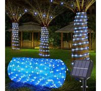 Suyoo Guirlande lumineuse solaire extérieure étanche LED - 12 m/39 pi - 100 DEL - 8 modes - Tube lumineux pour jardin, mariage, fête, décorations de Noël (bleu)