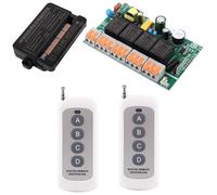 SUYUKUFU Interrupteur Sans Fil 4 Canaux 100V-240V 10A Relais Interrupteur | 220V 240V Relais Interrupteur télécommandé RF avec connecteur électrique pour porte de garage,portail,moteur,store ou volet