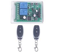 SUYUKUFU Relais interrupteur Sans Fil 12V-48V, Télécommande 2 Canaux 433MHz | Interrupteur relais 12V 24V 10A pour porte de garage, portail, éclairage et moteur, avec émetteur-récepteur multifonction