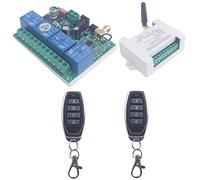 SUYUKUFU Relais interrupteur sans fil 433 MHz, 4 canaux 12V-36V recepteur | 24V Commande à distance pour moteur, porte de garage et éclairage, avec quatre canaux indépendants et large plage de tension