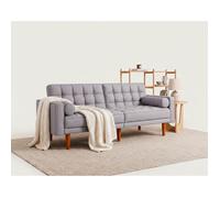 Suzanne - Banquette 2 places convertible clic-clac en tissu texturé - Gris clair