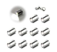 SUZEYAR Lot de 10 petits spots LED à piles, blanc chaud, sans fil, miniatures pour œuvres d'art, peinture, vitrine de bijoux, placard, loisirs créatifs (Blanc froid)