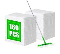 SUZZYVINE Lot de 160 chiffons de nettoyage secs jetables compatibles avec les balayeuses Swiffer, non parfumées, 20 x 30 cm, total de 160 pièces