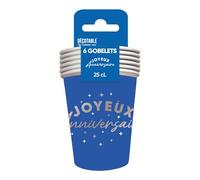 SV SURPRISEZ-VOUS - 6 GOBELETS CARTON ANNIVERSAIRE 25 LEU