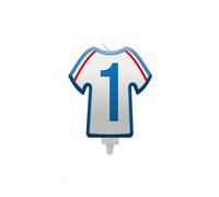 SV SURPRISEZ-VOUS - BOUGIE CHIFFRE 1 MAILLOT FRANCE FOOTBALL 8CM