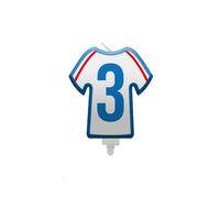 SV SURPRISEZ-VOUS - BOUGIE CHIFFRE 3 MAILLOT FRANCE FOOTBALL 8CM