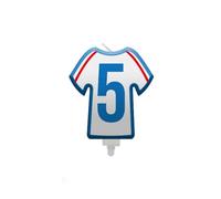 SV SURPRISEZ-VOUS - BOUGIE CHIFFRE 5 MAILLOT FRANCE FOOTBALL 8CM