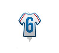 SV SURPRISEZ-VOUS - BOUGIE CHIFFRE 6 MAILLOT FRANCE FOOTBALL 8CM