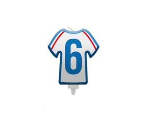SV SURPRISEZ-VOUS - BOUGIE CHIFFRE 6 MAILLOT FRANCE FOOTBALL 8CM