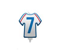 SV SURPRISEZ-VOUS - BOUGIE CHIFFRE 7 MAILLOT FRANCE FOOTBALL 8CM