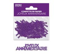 SV SURPRISEZ-VOUS - CONFETTIS PAPIER ANNIVERSAIRE 5CM VIOLET