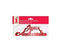 SV SURPRISEZ-VOUS - DÉCOR DE Table Joyeux Anniversaire 19X7CM Rouge