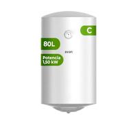 Svan Chauffe-eau électrique 80 litres, ST8002. 1500W, kit de montage inclus, résistance en acier émaillé, thermostat manuel, température maximale 75 ºC, blanc d’efficacité énergétique
