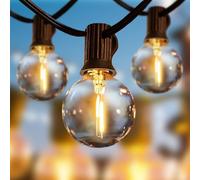 Svater Guirlande Lumineuse Exterieure, 60M Guirlande Guinguette Extérieur avec G40 104 Plastique LED Ampoules, IP45 Étanche Guirlande LED Lumière Deco Jardin Fête Terrasse Mariage, Blanc Chaud