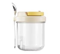 SVCEQZE Contenants Pour Overnight Oats Avec Couvercles 400ml Pot Hermétique | Tasses pour Petit Déjeuner avec Couvercles et Cuillère Pour Pudding Céréales Salade Parfait Co