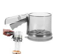 SVCEQZE Tamiseur À Farine,Tamiseur Inoxydable À Manivelle Manuelle - Double Couche Semi-Automatique Tamis Poudreur pour Sucre - Ustensile Pâtisserie pour Gâteaux Maison Restaurant