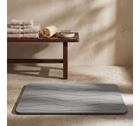 Svet - Tapis de Bain en diatomite - Tapis de Bain en diatomite à séchage Rapide et Ultra Absorbant, antidérapant, antibactérien et antifongique. (Vagues Gris foncé)