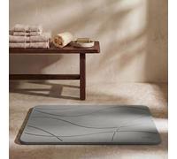 Svet - Tapis de Bain en diatomite - Tapis de Bain en diatomite à séchage Rapide et Ultra Absorbant, antidérapant, antibactérien et antifongique. (Mer Gris Foncé)