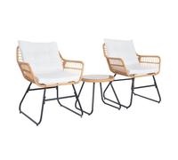 SVITA AMALFI Salon en rotin Outdoor Salon de jardin 2 personnes Balcon Set Naturel
