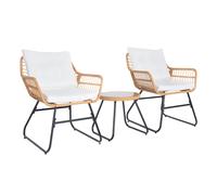 SVITA AMALFI Salon en rotin Outdoor Salon de jardin 2 personnes Balcon Set Naturel