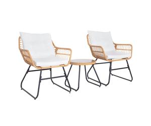 SVITA AMALFI Salon en rotin Outdoor Salon de jardin 2 personnes Balcon Set Naturel