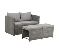 SVITA ATHINA Ensemble de meubles de jardin Outdoor Meubles de balcon Polyrattan Gris