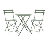 SVITA BERLIN Meubles de balcon Bistroset Chaise Table Jardin Bistro Café Métal Meubles pliants Mint