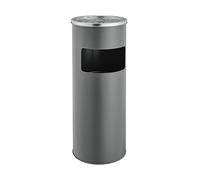 SVITA Cendrier sur pied de 30 l, avec poubelle, cendrier, poubelle avec seau intérieur (gris)