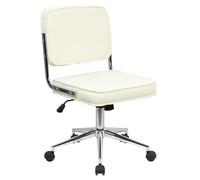 SVITA LIV Chaise de bureau pivotante à hauteur réglable avec roulettes et mécanisme à bascule Design vintage Blanc