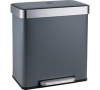SVITA LT2X30 Poubelle 60l Poubelle à pédale 2 compartiments avec couvercle Gris