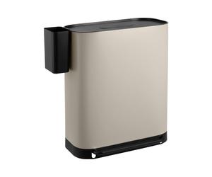 SVITA MLT2X30 Poubelle à pédale 60l 2 compartiments avec couvercle Taupe