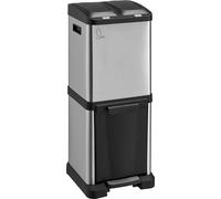 SVITA Poubelle 2x8L + 16L Poubelle de tri Collecteur de déchets Acier inoxydable Argenté