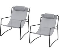SVITA Set de 2 Fauteuils de Relaxation Outdoor Chaise de Jardin avec Coussin Chaise Longue Gris Clair