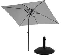 SVITA Set parasol avec pied de parasol 3x2m Parasol de balcon rectangulaire gris clair