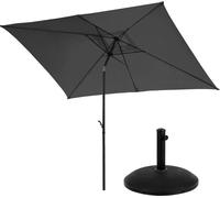 SVITA Set parasol avec pied de parasol 3x2m Parasol de balcon rectangulaire gris foncé