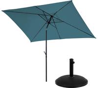 SVITA Set parasol avec pied de parasol 3x2m Parasol de balcon rectangulaire pétrole