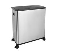 SVITA SR2X30 Poubelle à capteur, système de tri sélectif, à 2 compartiments, en acier inoxydable, autoportant, automatique, avec seau intérieur à roulettes, argenté 60 l