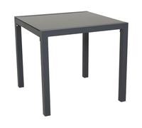 SVITA Table de jardin en aluminium avec plateau en verre - 80 x 80 cm - Résistante aux intempéries - Verre de sécurité et métal