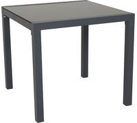 SVITA Table de jardin en aluminium avec plateau en verre Table de balcon Meubles de jardin gris