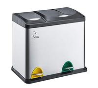 SVITA TC2 Combo26 Corbeille à papier Poubelle de tri sélectif Acier inoxydable 8L+18L Argent
