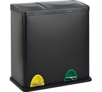 SVITA TC2Combo35 Poubelle 35 litres 12+23l Poubelle à pédale système de tri cuisine noir