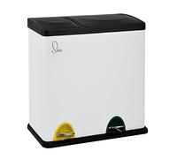 SVITA TC2Combo35 Poubelle 35 litres 12+23l Poubelle à pédale Système de tri cuisine blanc