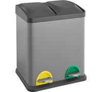 SVITA TC2X15 Poubelle grise 30 litres Poubelle de tri sélectif acier 2x15L