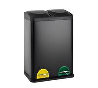 SVITA TC2X20 Seau de cuisine Office 40L Poubelle de tri sélectif Acier Noir