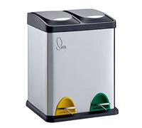 SVITA TC2X8 Poubelle 16 litres Poubelle de tri 2x8L en inox argenté