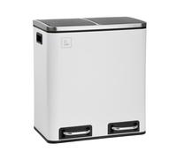 SVITA TM2X15 Poubelle à pédale 30 litres 2x15L blanc Poubelle tri sélectif acier