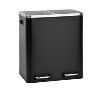 SVITA TM2X15 Poubelle à pédale 30 litres 2x15L noir Poubelle tri sélectif acier