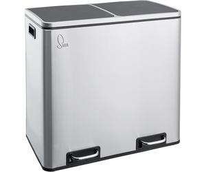 SVITA TM2X24 Poubelle Système de tri des déchets 48L Poubelle de cuisine en inox