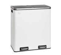 SVITA TM2X30 Blanc Poubelle à pédale 60 litres Poubelle design Corbeille à papier Système de tri pour la cuisine